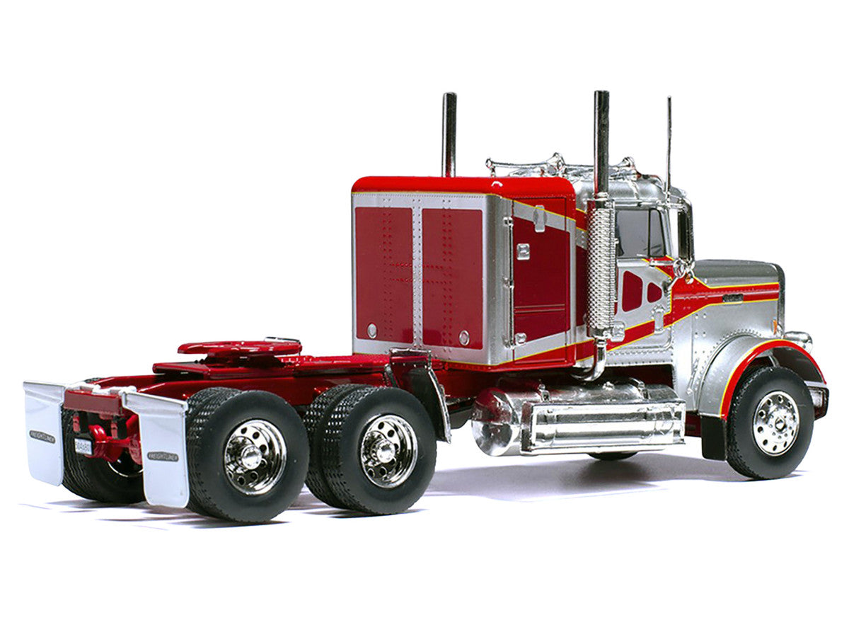 1977 Freightliner FLC 120 64 T Truck Tractor Red and Silver Metallic 1/43 Diecast Model by IXO Models LuxuryLifeWay Online Store