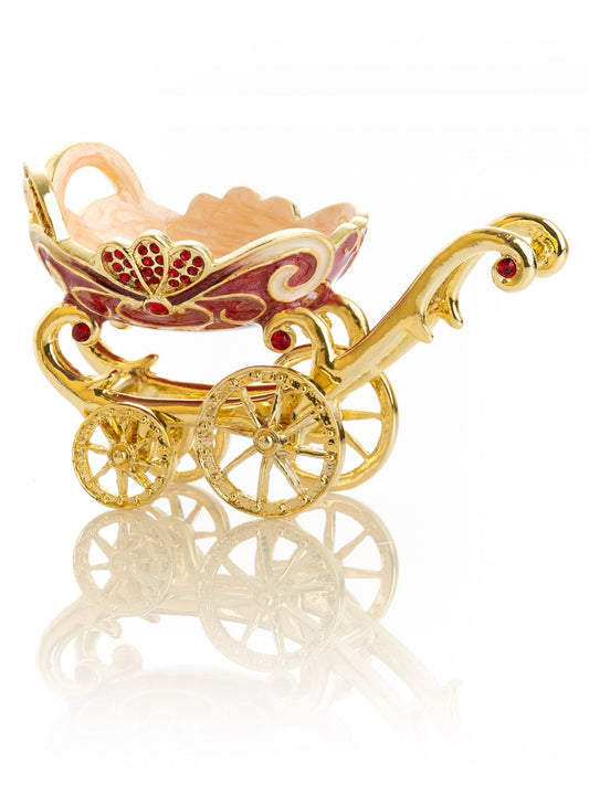 Red vintage Baby Carriage Trinket Box stroller LuxuryLifeWay Online Store