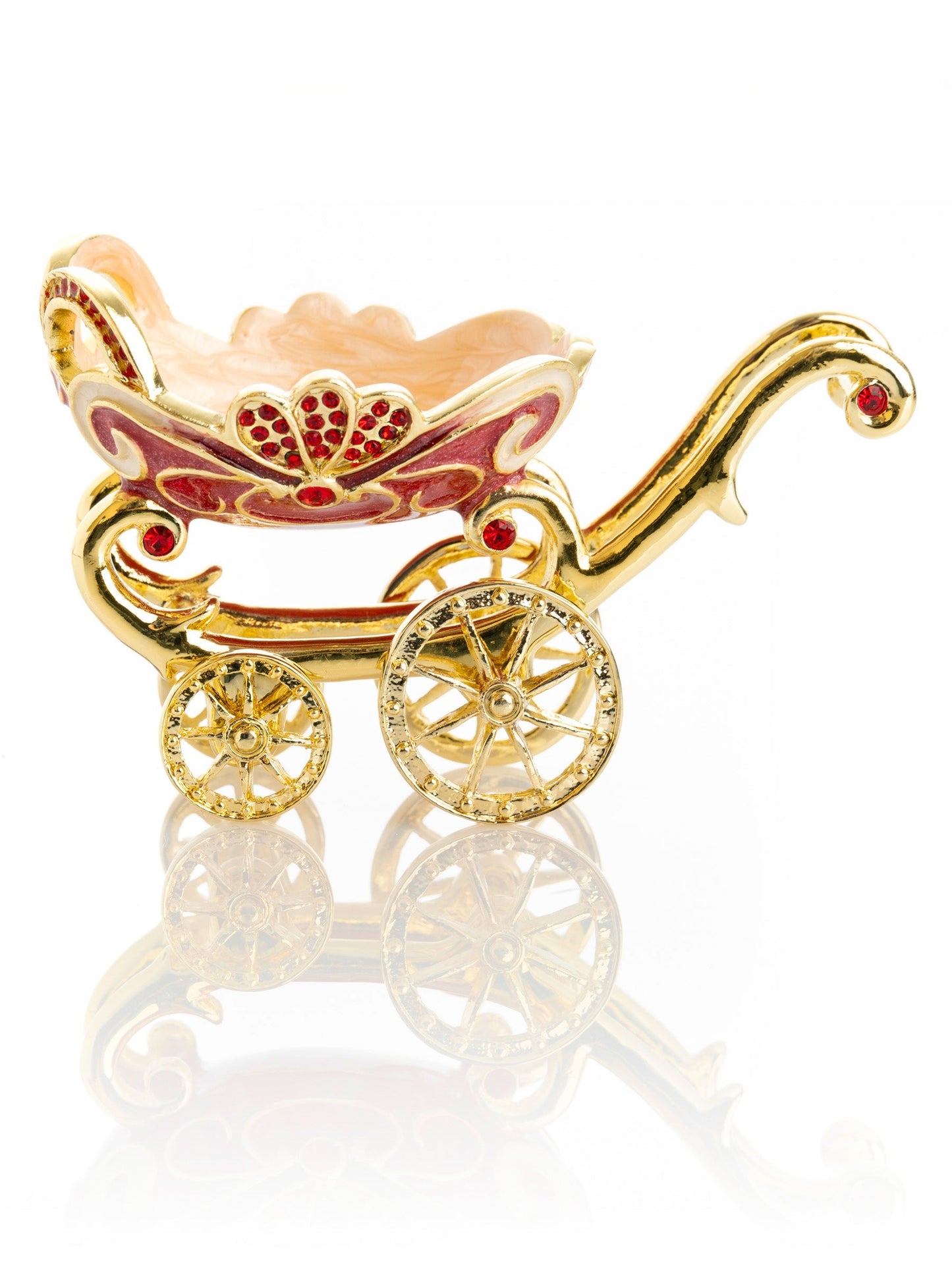 Red vintage Baby Carriage Trinket Box stroller LuxuryLifeWay Online Store