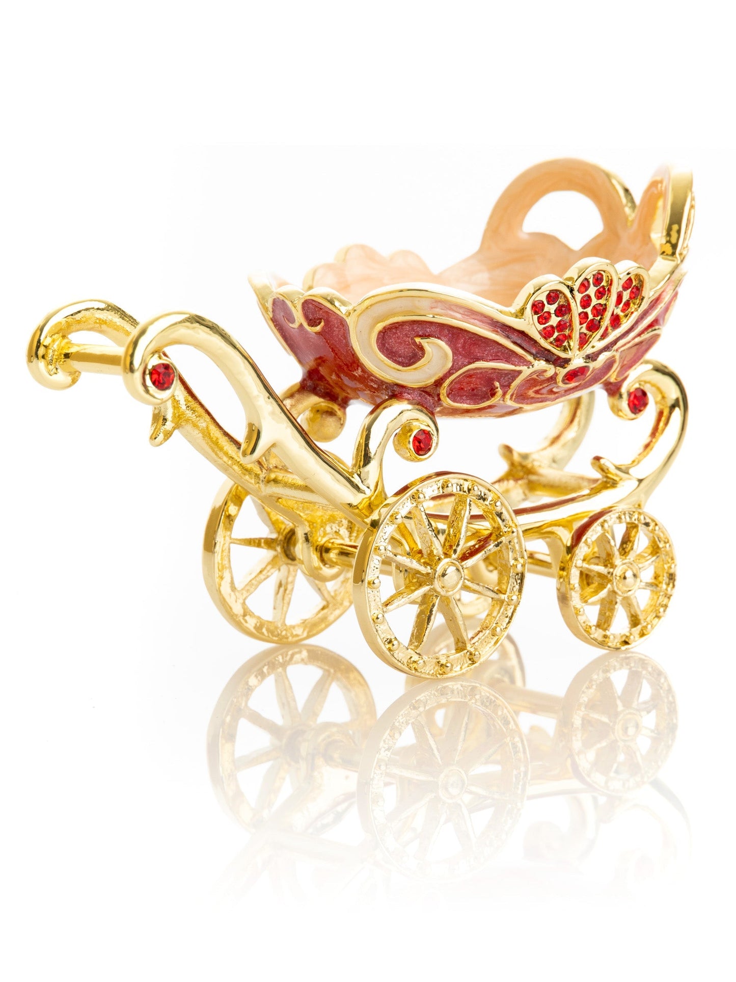 Red vintage Baby Carriage Trinket Box stroller LuxuryLifeWay Online Store
