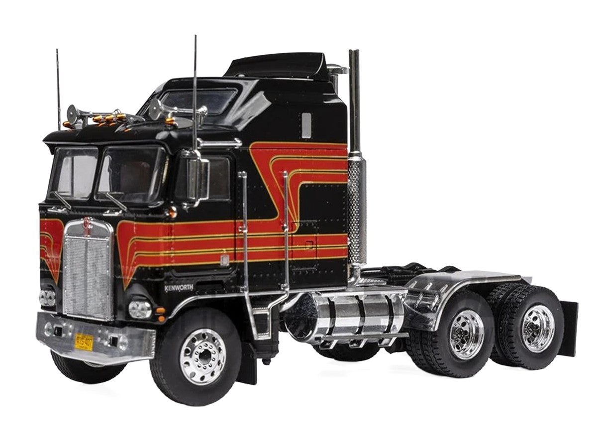 1976 Kenworth K100 Aerodyne Truck Tractor Black with Red Stripes 1/43 Diecast Model by IXO Models LuxuryLifeWay Online Store