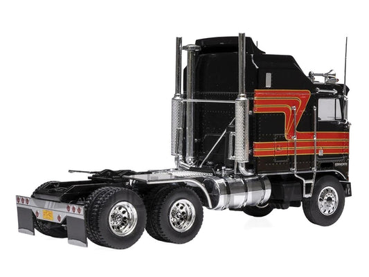 1976 Kenworth K100 Aerodyne Truck Tractor Black with Red Stripes 1/43 Diecast Model by IXO Models LuxuryLifeWay Online Store