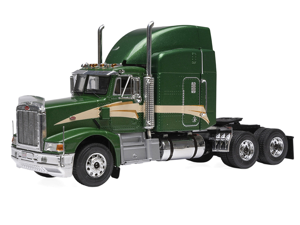 1998 Peterbilt 377 A/E Truck Tractor Green Metallic with Beige Stripes 1/43 Diecast Model by IXO Models LuxuryLifeWay Online Store