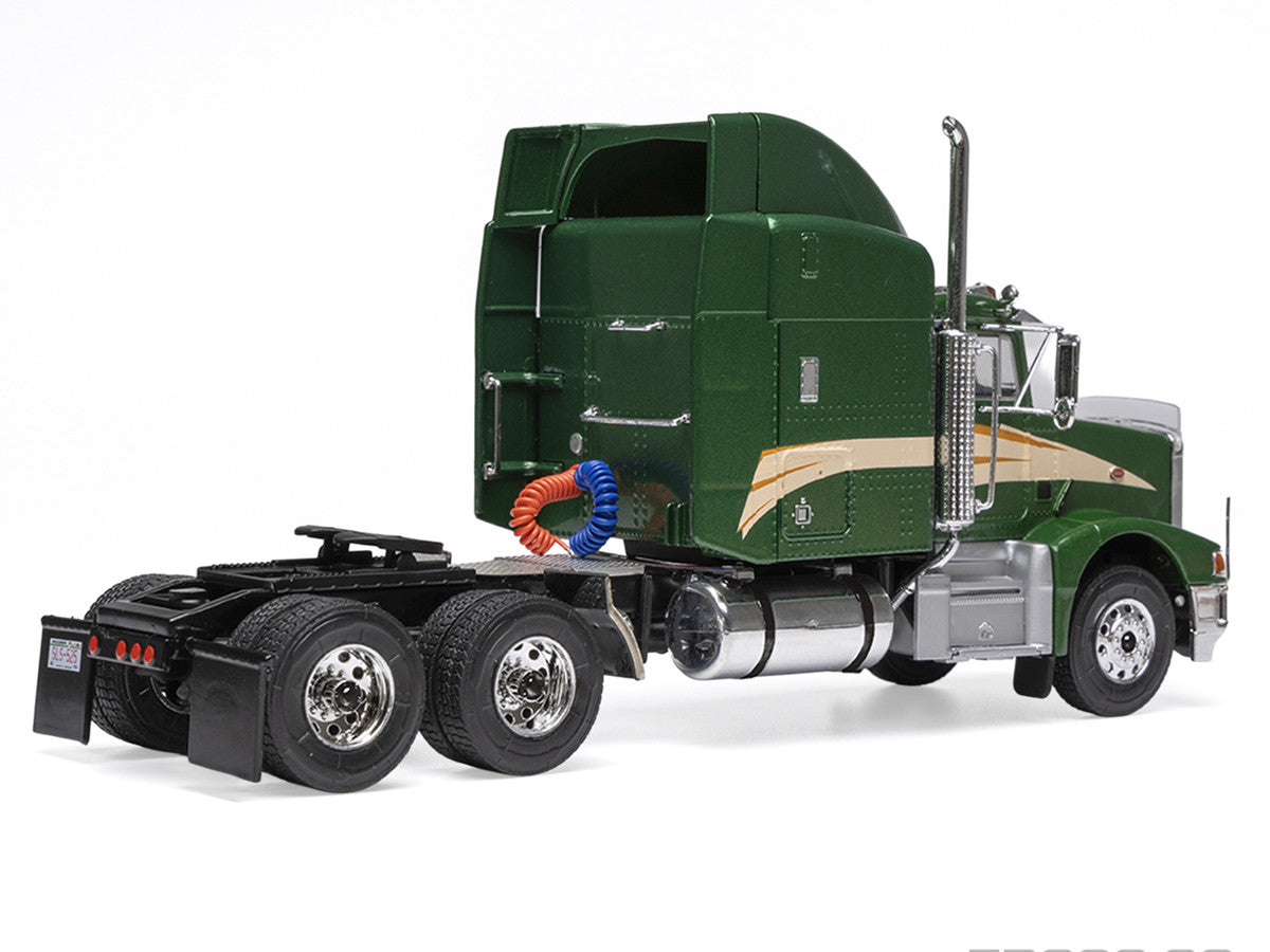 1998 Peterbilt 377 A/E Truck Tractor Green Metallic with Beige Stripes 1/43 Diecast Model by IXO Models LuxuryLifeWay Online Store