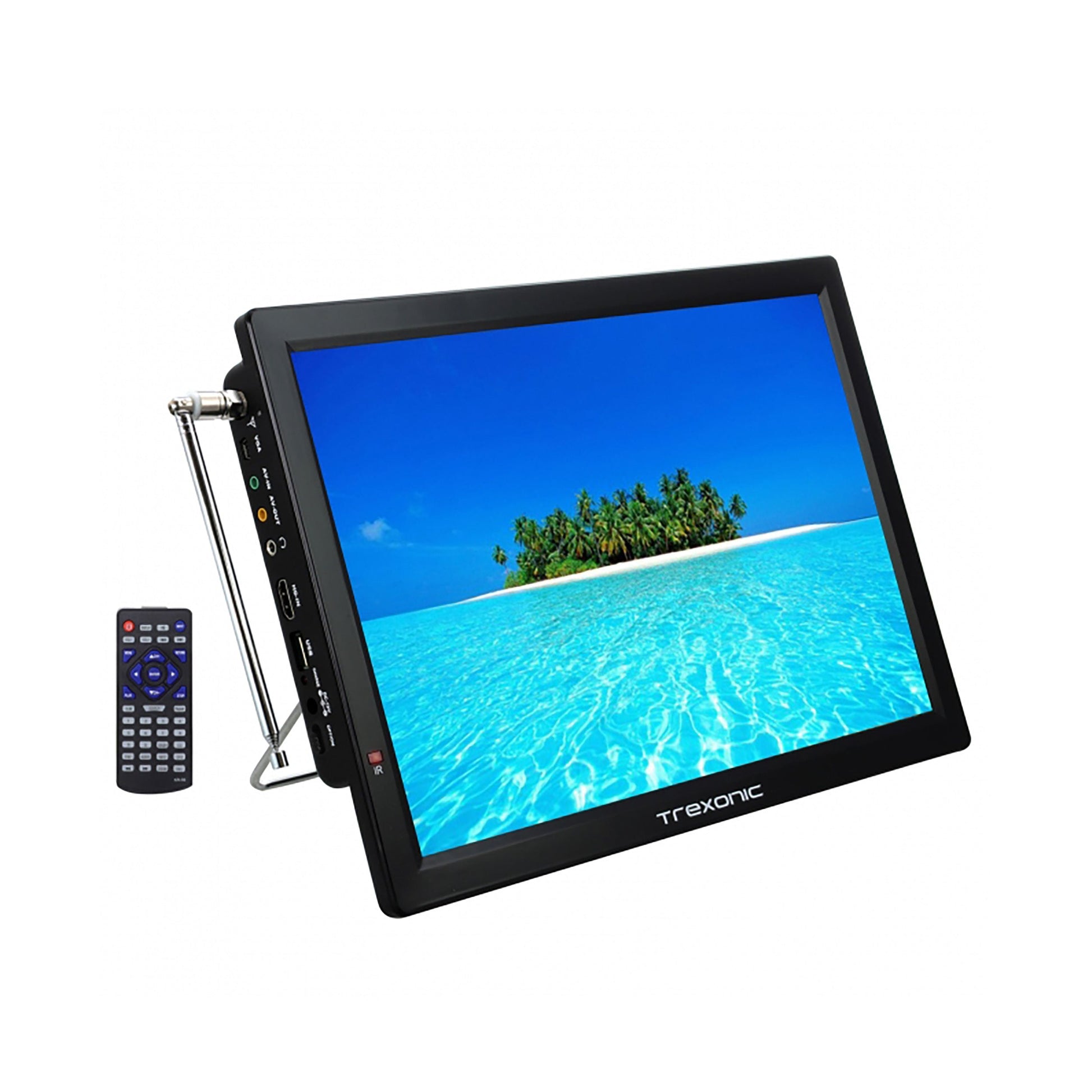Trexonic Portable Rechargeable 14 Inch LED TV with HDMI, SD/MMC, USB, VGA, AV In/Out and Built-in Digital Tuner LuxuryLifeWay Online Store