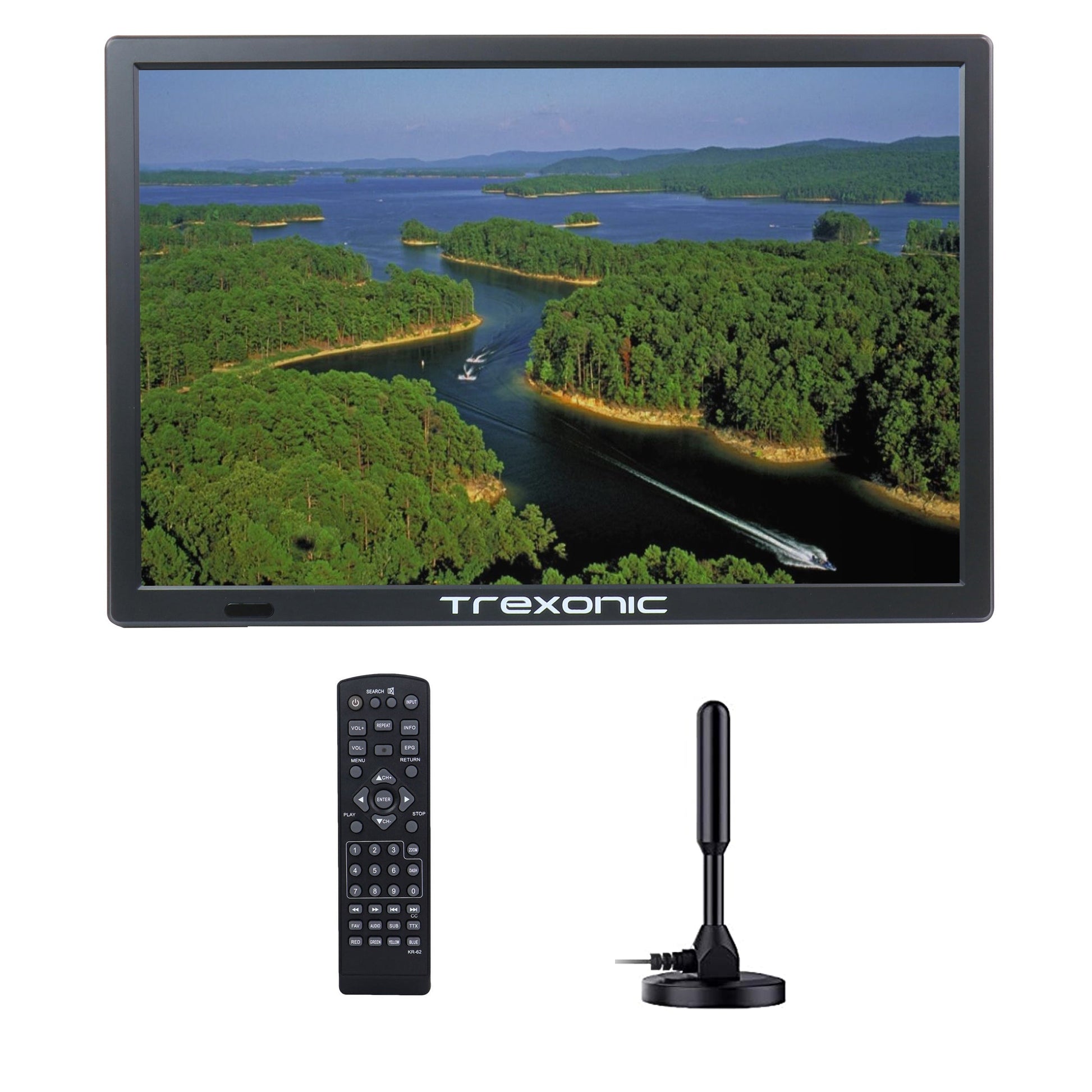 Trexonic Portable Rechargeable 15.4 Inch LED TV with HDMI, SD/MMC, USB, AV In/Out and Built-in Digital Tuner LuxuryLifeWay Online Store