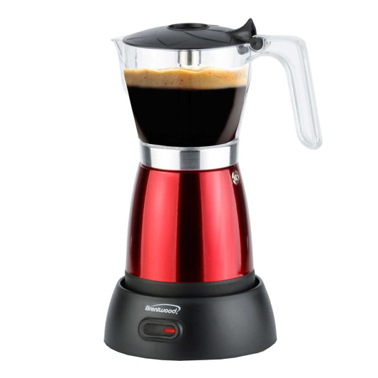 Brentwood 6 Serving Cordless Electric Moka Pot Espresso Machine LuxuryLifeWay Online Store
