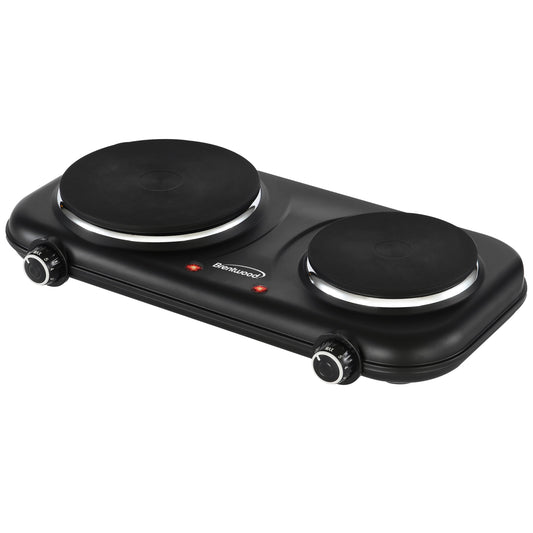Brentwood 1100w Double Cast Iron Burner Electric Hot Plates in Black LuxuryLifeWay Online Store