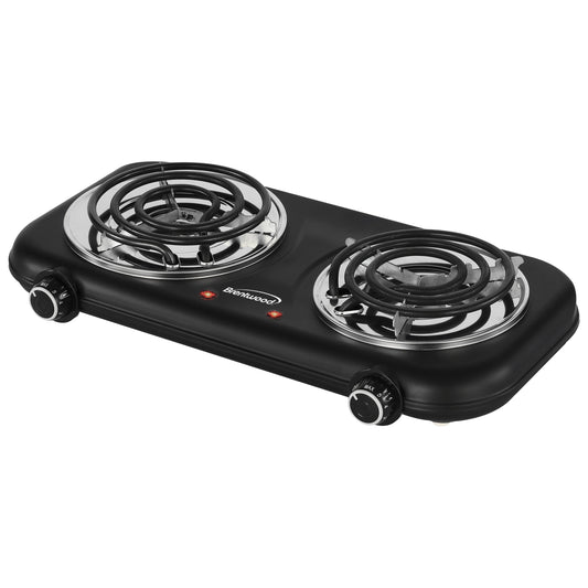 Brentwood 1100w Countertop Double Coiled Electric Burner in Black LuxuryLifeWay Online Store