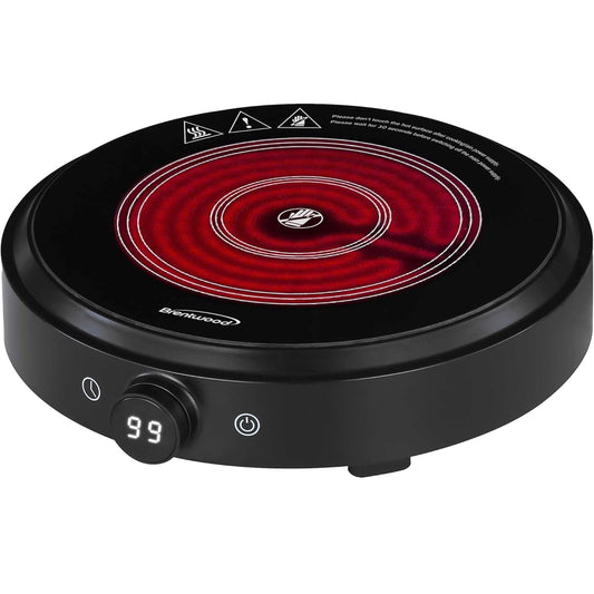 Brentwood Select 10 Inch Countertop Infrared Single Burner in Black with Digital Touch Buttons LuxuryLifeWay Online Store