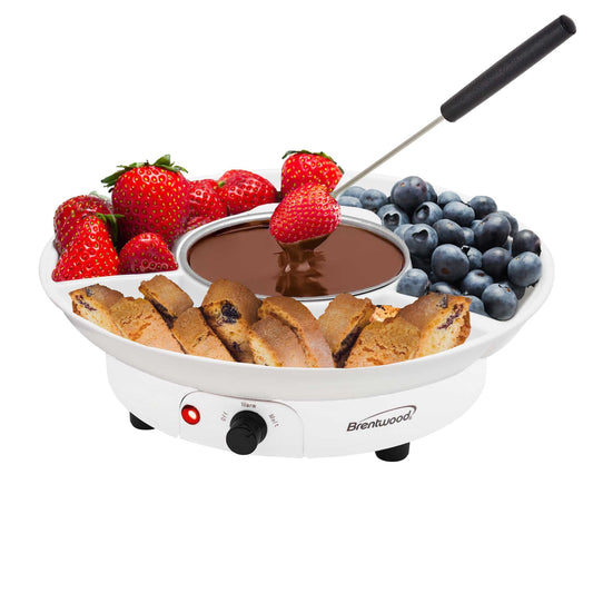 Brentwood Electric Fondue Pot Set with 3 Section Tray and 4 Dipping Forks LuxuryLifeWay Online Store