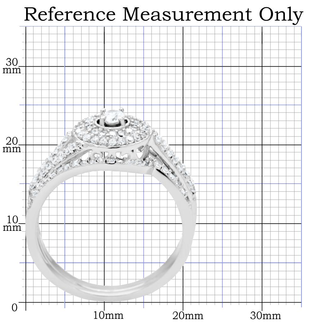 TS001 - Rhodium 925 Sterling Silver Ring with AAA Grade CZ  in Clear LuxuryLifeWay Online Store
