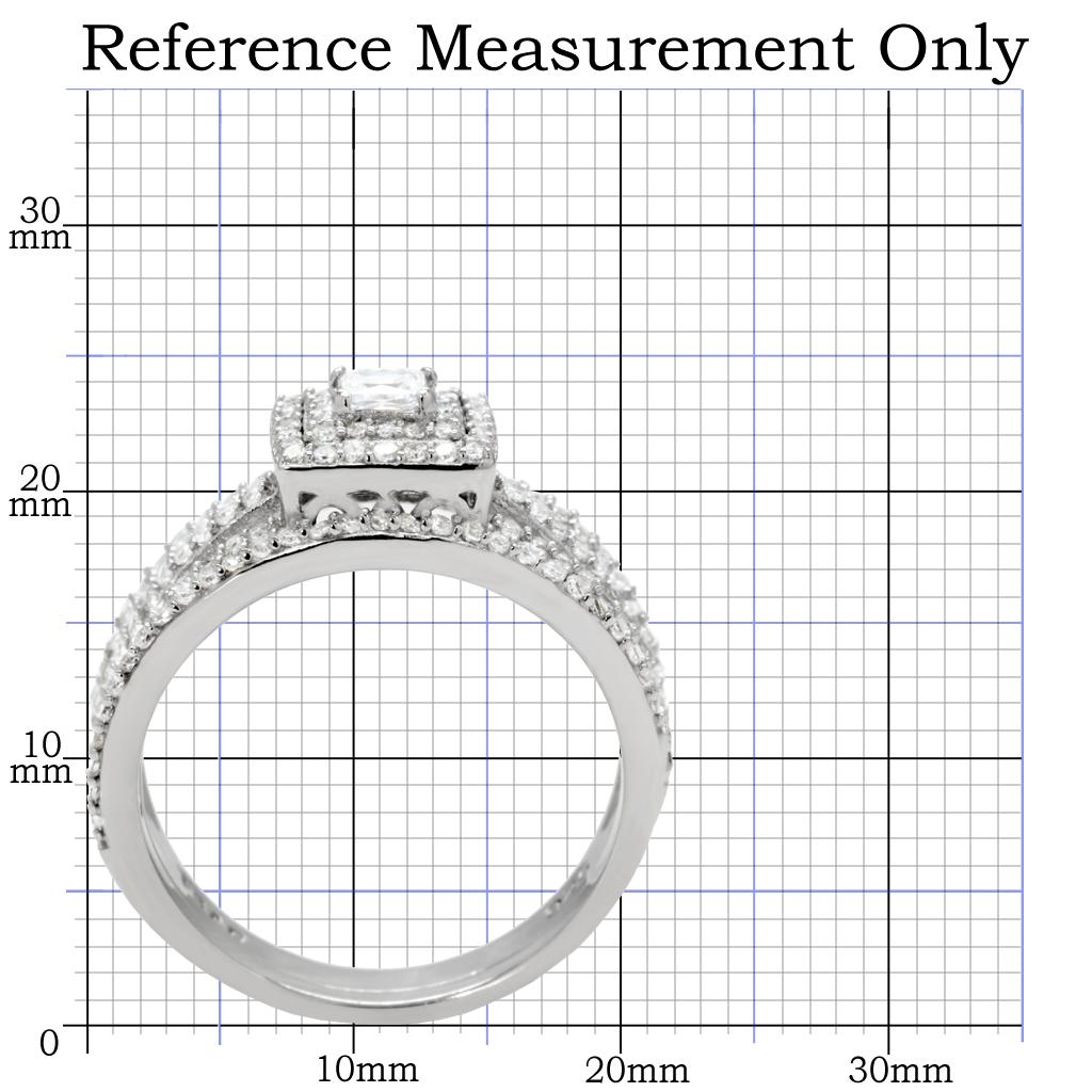 TS003 - Rhodium 925 Sterling Silver Ring with AAA Grade CZ  in Clear LuxuryLifeWay Online Store