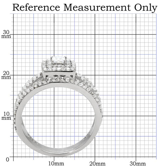 TS003 - Rhodium 925 Sterling Silver Ring with AAA Grade CZ  in Clear LuxuryLifeWay Online Store
