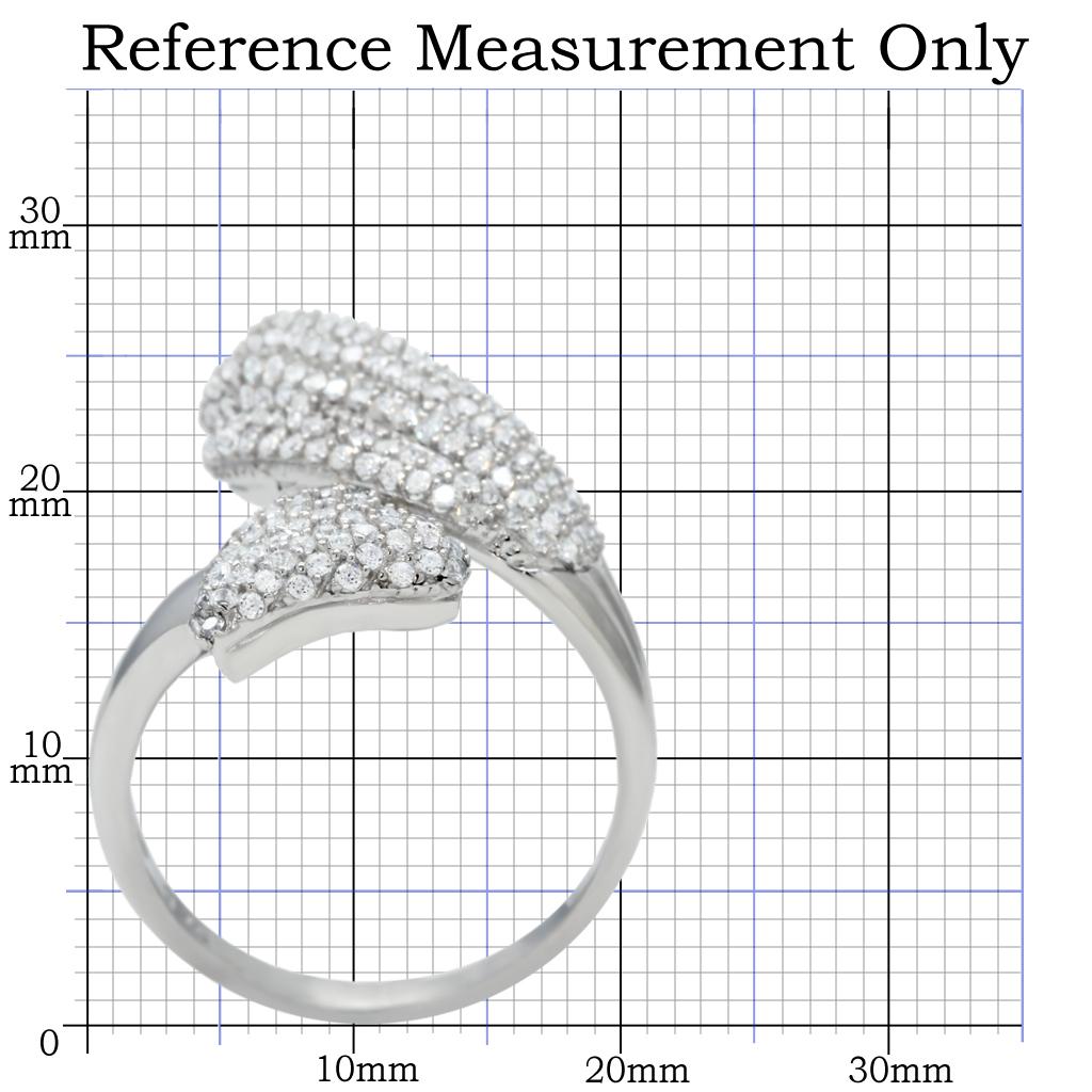 TS014 - Rhodium 925 Sterling Silver Ring with AAA Grade CZ  in Clear LuxuryLifeWay Online Store