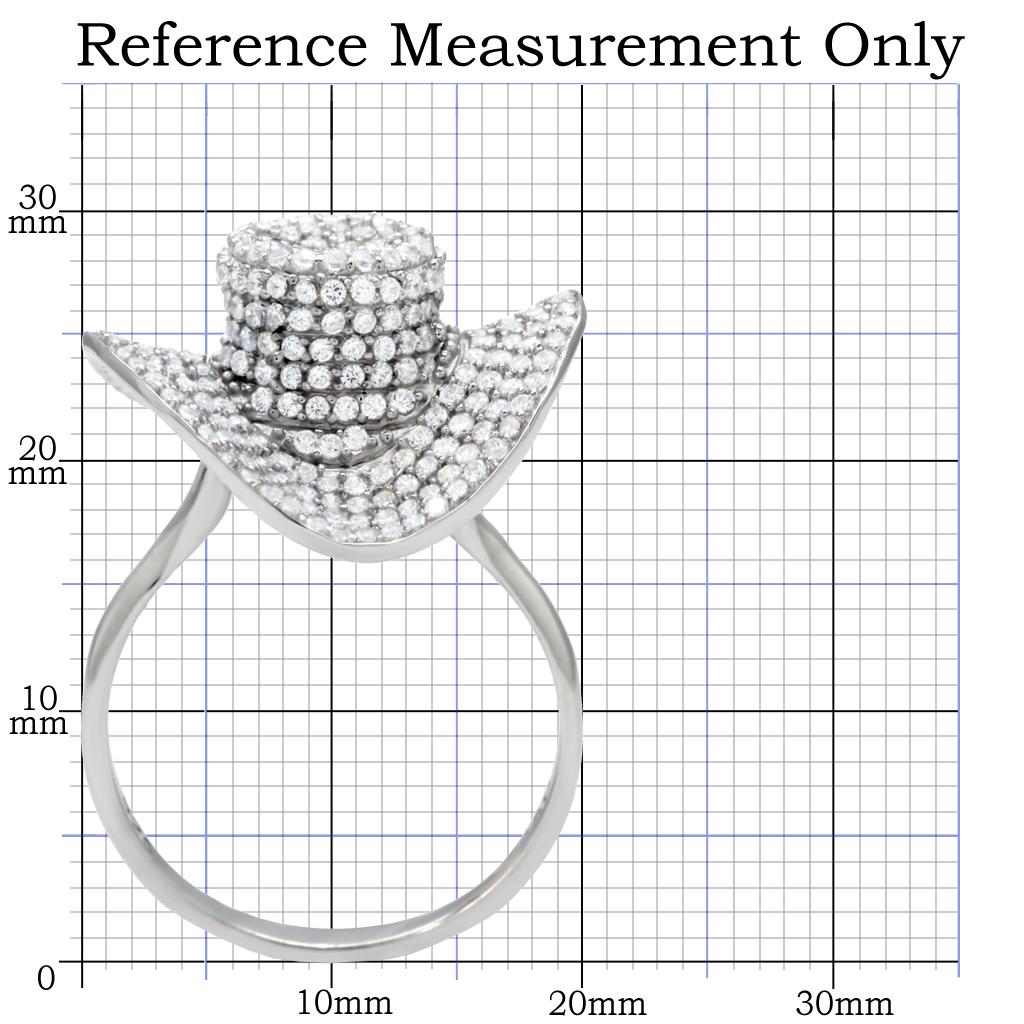 TS015 - Rhodium 925 Sterling Silver Ring with AAA Grade CZ  in Clear LuxuryLifeWay Online Store