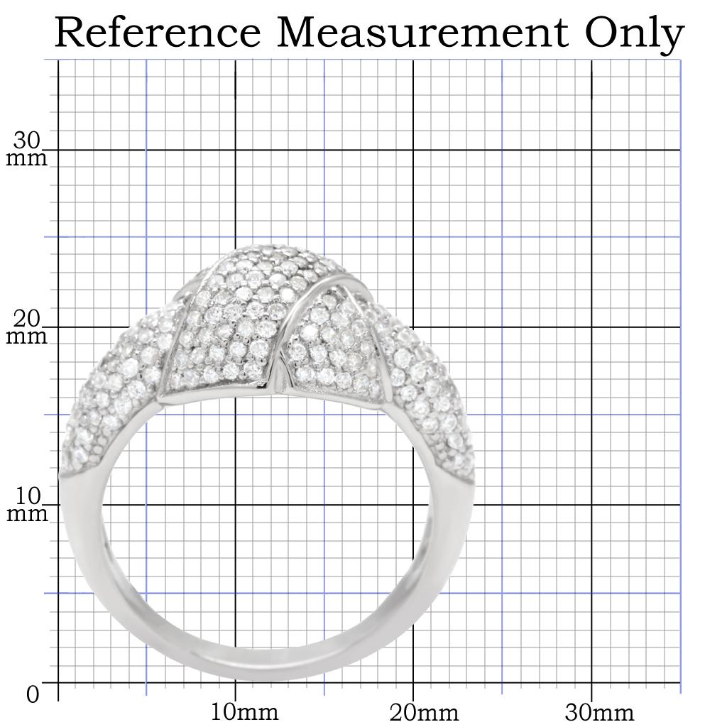 TS016 - Rhodium 925 Sterling Silver Ring with AAA Grade CZ  in Clear LuxuryLifeWay Online Store