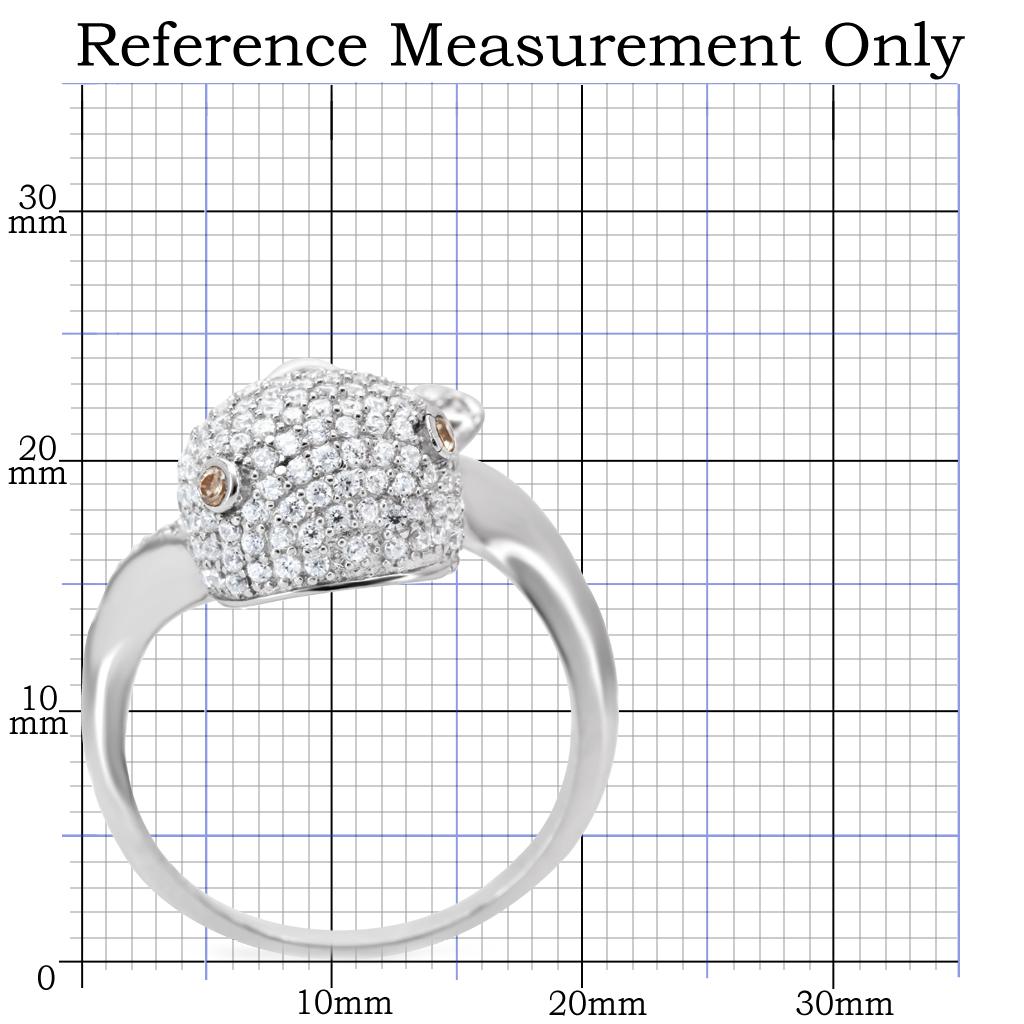 TS031 - Rhodium 925 Sterling Silver Ring with AAA Grade CZ  in Brown LuxuryLifeWay Online Store
