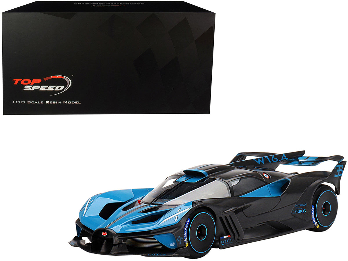 Bugatti Bolide Presentation Version Blue and Black 1/18 Model Car by Top Speed LuxuryLifeWay Online Store
