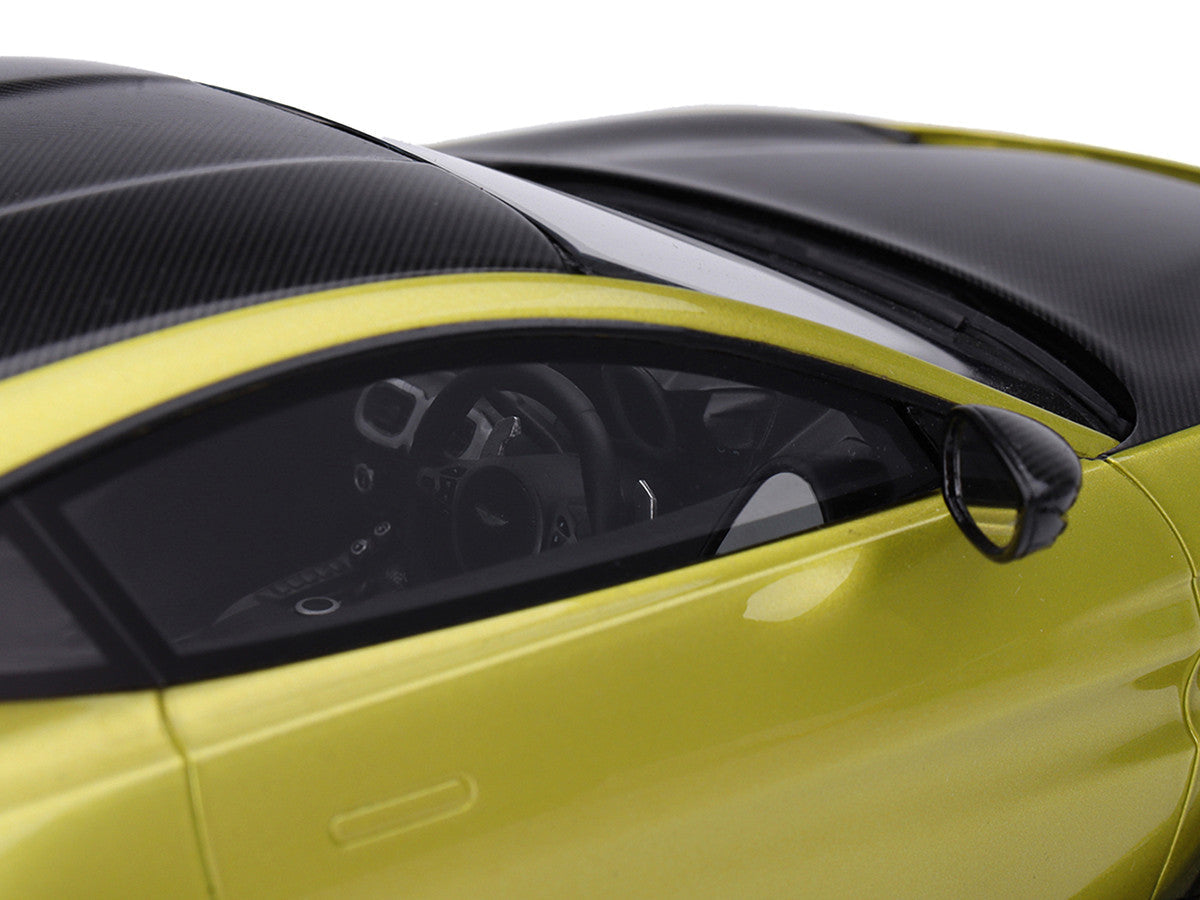 2022 Aston Martin V12 Vantage RHD (Right Hand Drive) Cosmopolitan Yellow with Black Hood and Top 1/18 Model Car by Top Speed LuxuryLifeWay Online Store