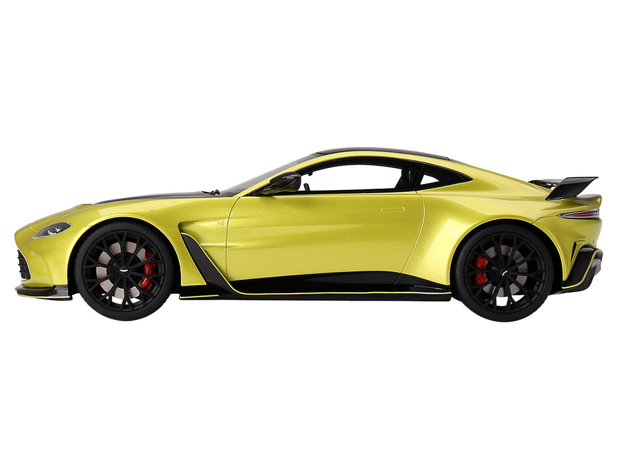 2022 Aston Martin V12 Vantage RHD (Right Hand Drive) Cosmopolitan Yellow with Black Hood and Top 1/18 Model Car by Top Speed LuxuryLifeWay Online Store