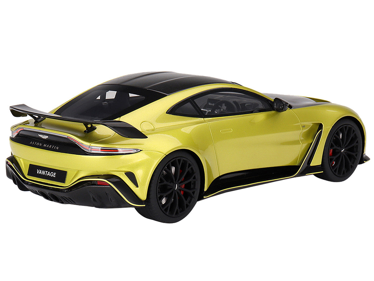 2022 Aston Martin V12 Vantage RHD (Right Hand Drive) Cosmopolitan Yellow with Black Hood and Top 1/18 Model Car by Top Speed LuxuryLifeWay Online Store