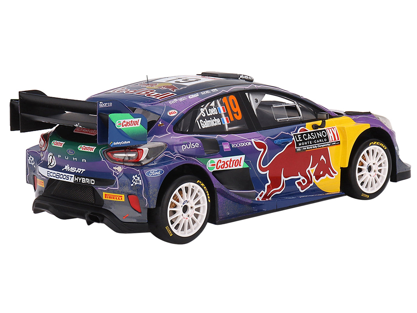 Ford Puma Rally1 #19 Sebastien Loeb - Isabelle Galmiche "M-Sport Ford WRT" Winner "Monte Carlo Rally" (2022) 1/18 Model Car by Top Speed LuxuryLifeWay Online Store
