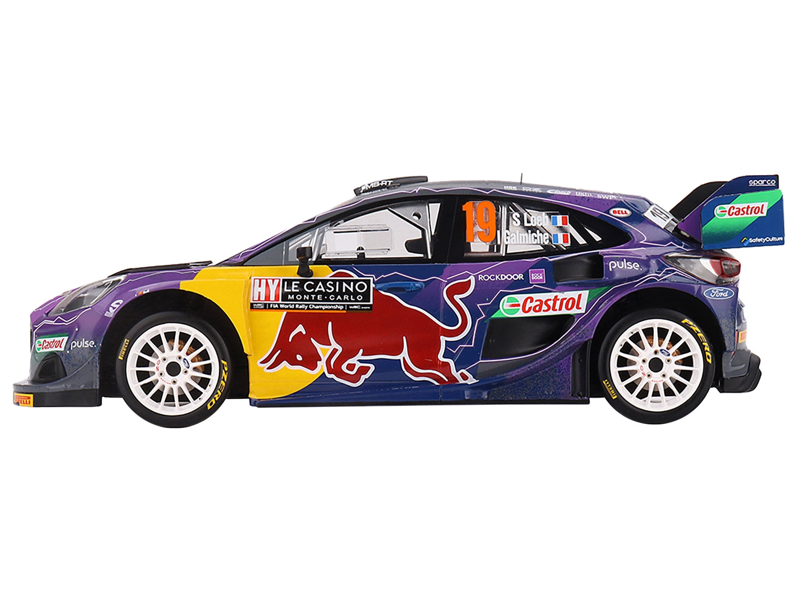 Ford Puma Rally1 #19 Sebastien Loeb - Isabelle Galmiche "M-Sport Ford WRT" Winner "Monte Carlo Rally" (2022) 1/18 Model Car by Top Speed LuxuryLifeWay Online Store