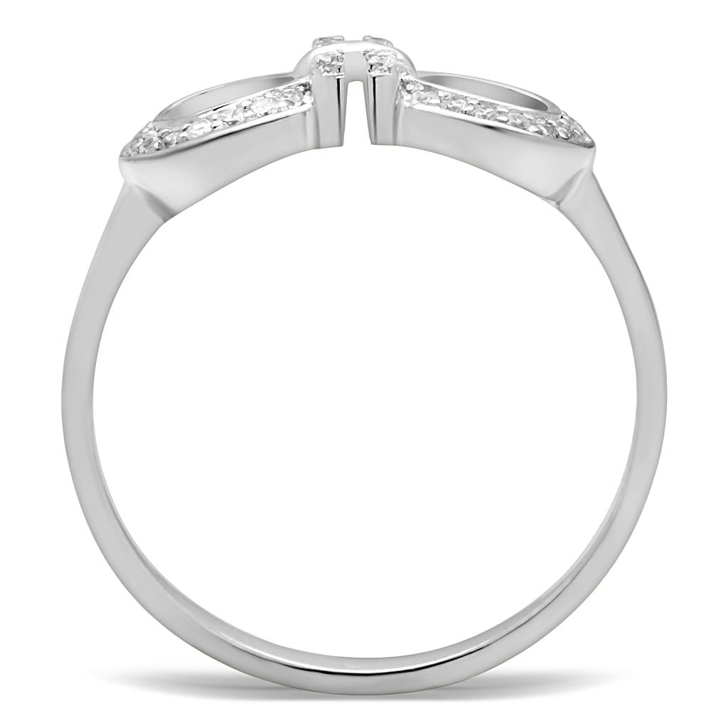 TS047 - Rhodium 925 Sterling Silver Ring with AAA Grade CZ  in Clear LuxuryLifeWay Online Store