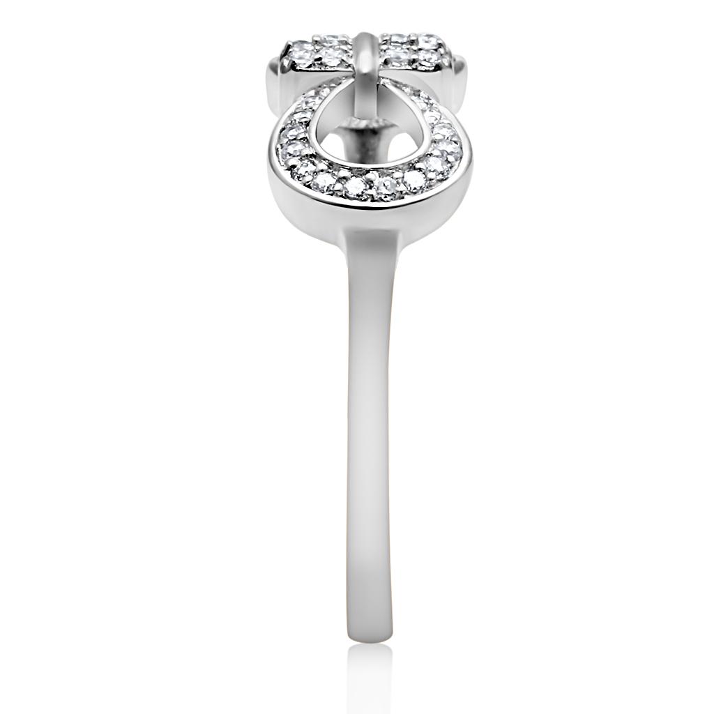 TS047 - Rhodium 925 Sterling Silver Ring with AAA Grade CZ  in Clear LuxuryLifeWay Online Store