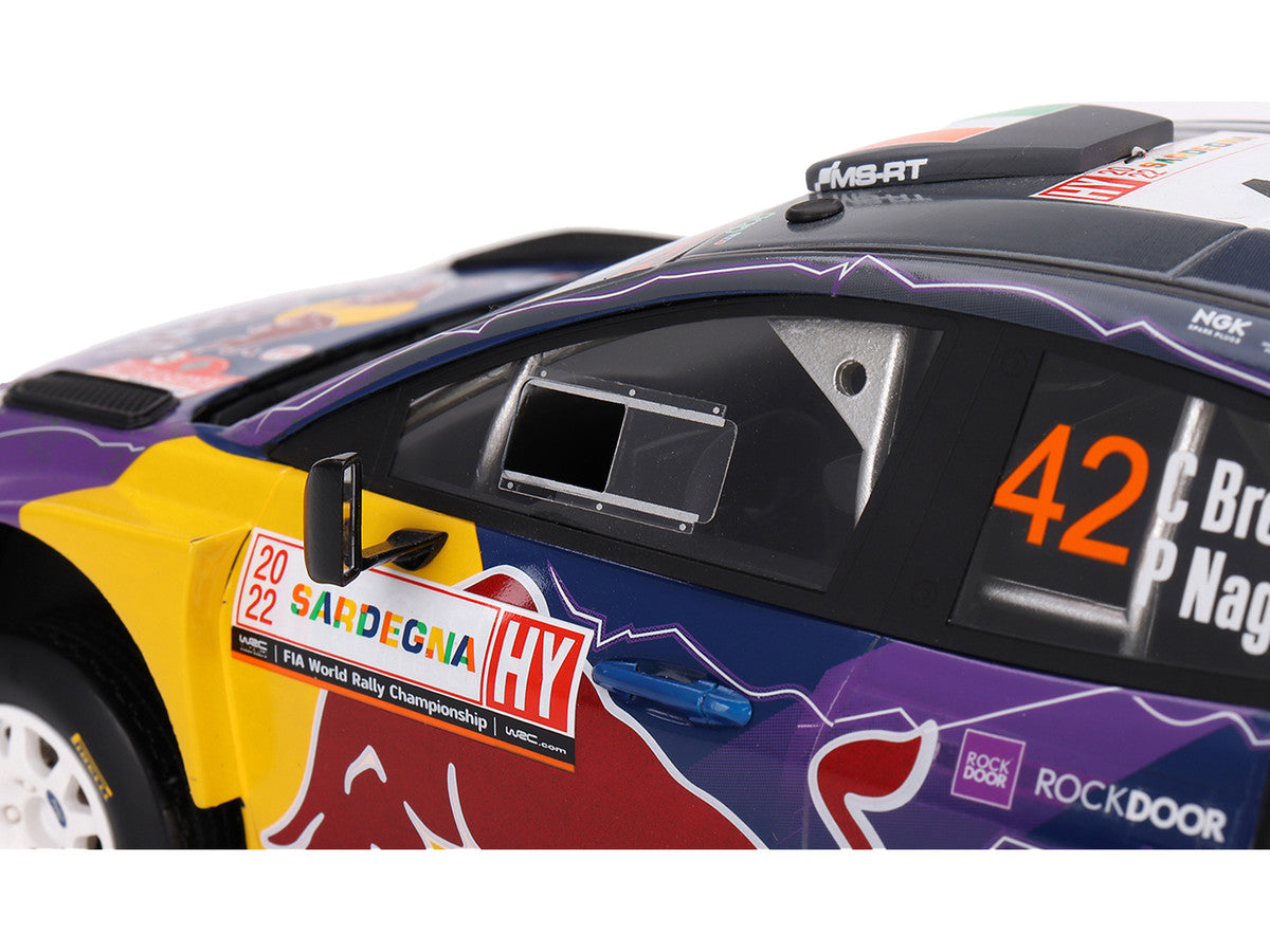 Ford Puma Rally1 #42 Craig Breen - Paul Nagle "M-Sport Ford WRT" 2nd Place "Rally Italia Sardegna" (2022) 1/18 Model Car by Top Speed LuxuryLifeWay Online Store