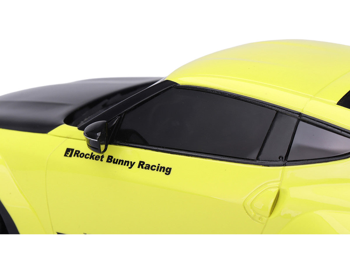 Nissan Z (RZ34) "Pandem" Ikazuchi Yellow with Matt Black Hood 1/18 Model Car by Top Speed LuxuryLifeWay Online Store
