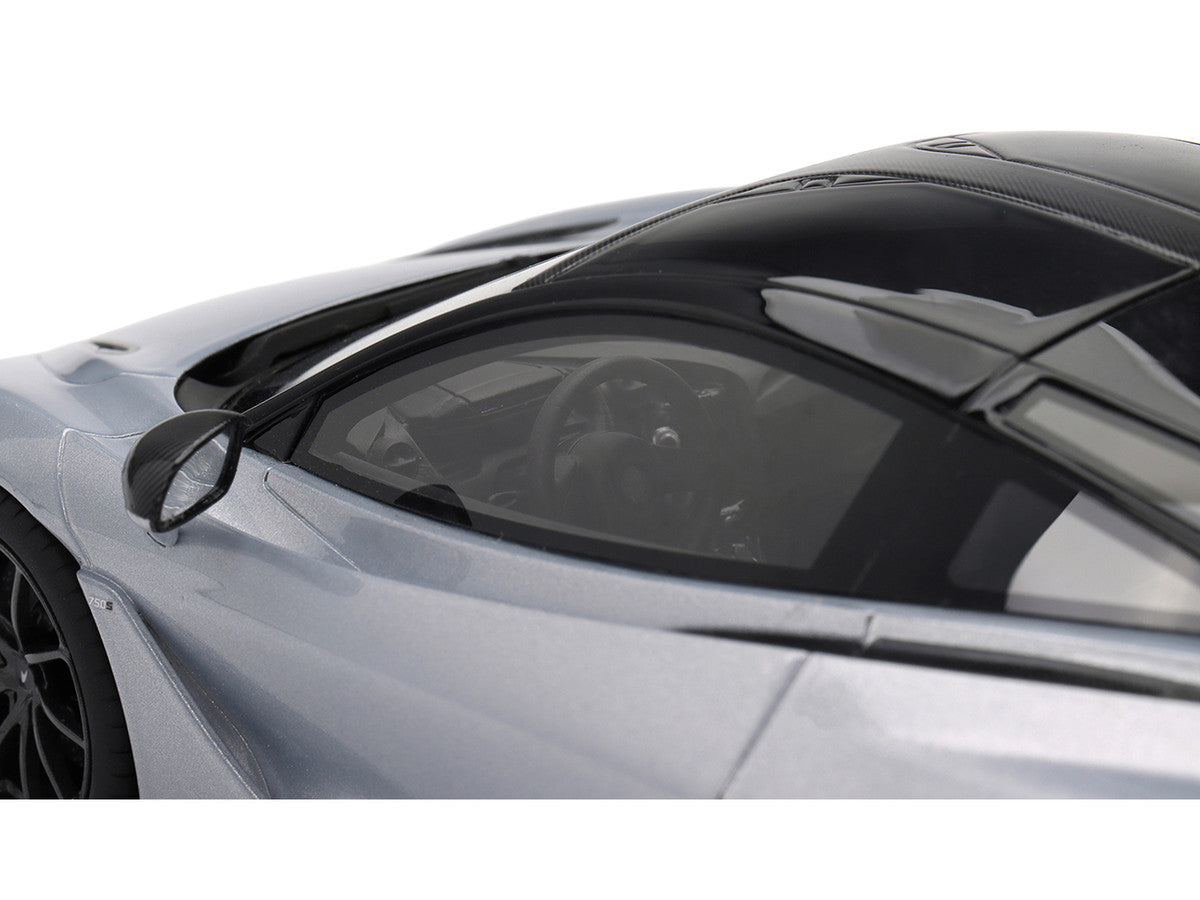 McLaren 750S Ice Silver Metallic with Black Top 1/18 Model Car by Top Speed LuxuryLifeWay Online Store