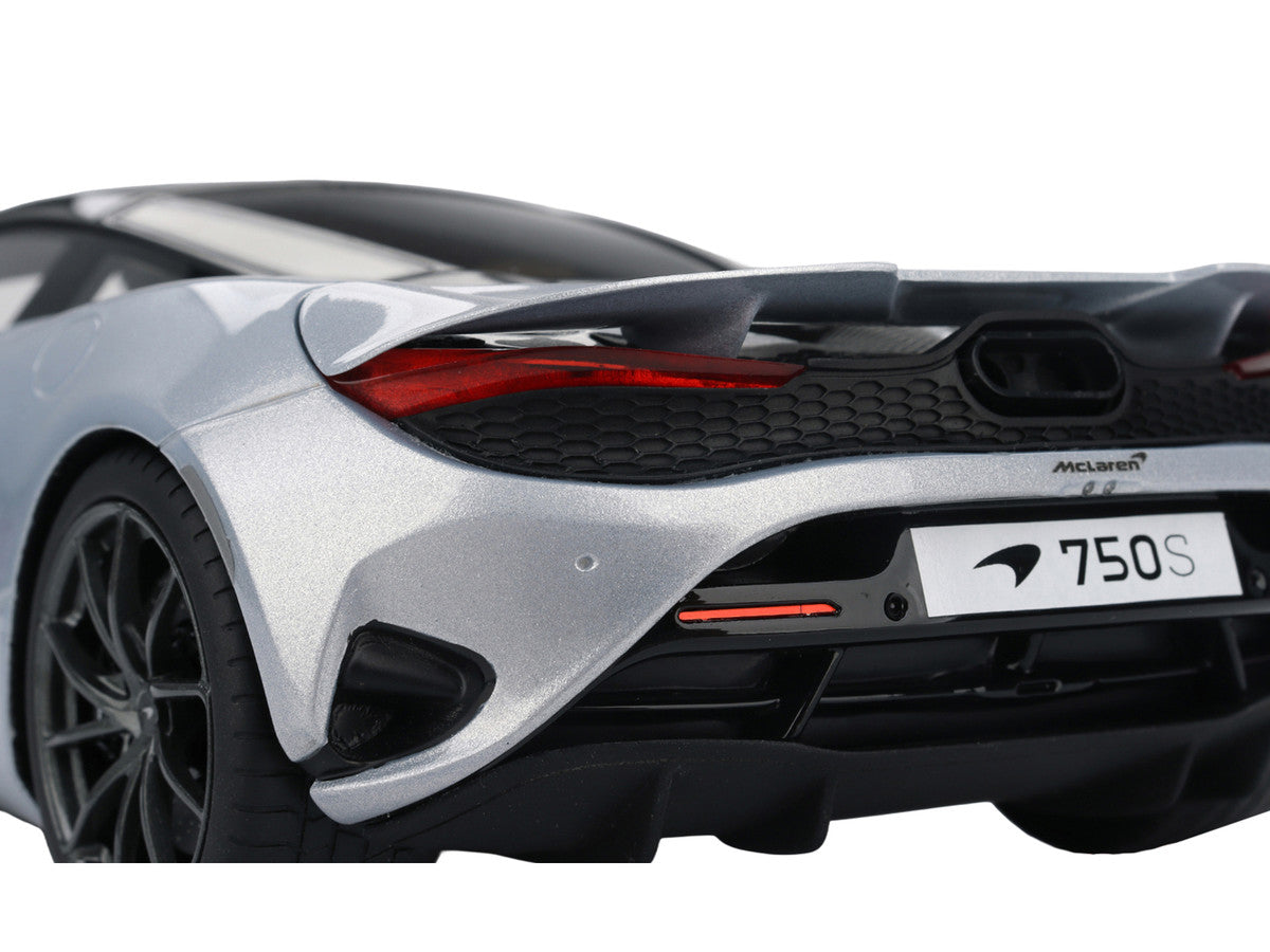 McLaren 750S Ice Silver Metallic with Black Top 1/18 Model Car by Top Speed LuxuryLifeWay Online Store