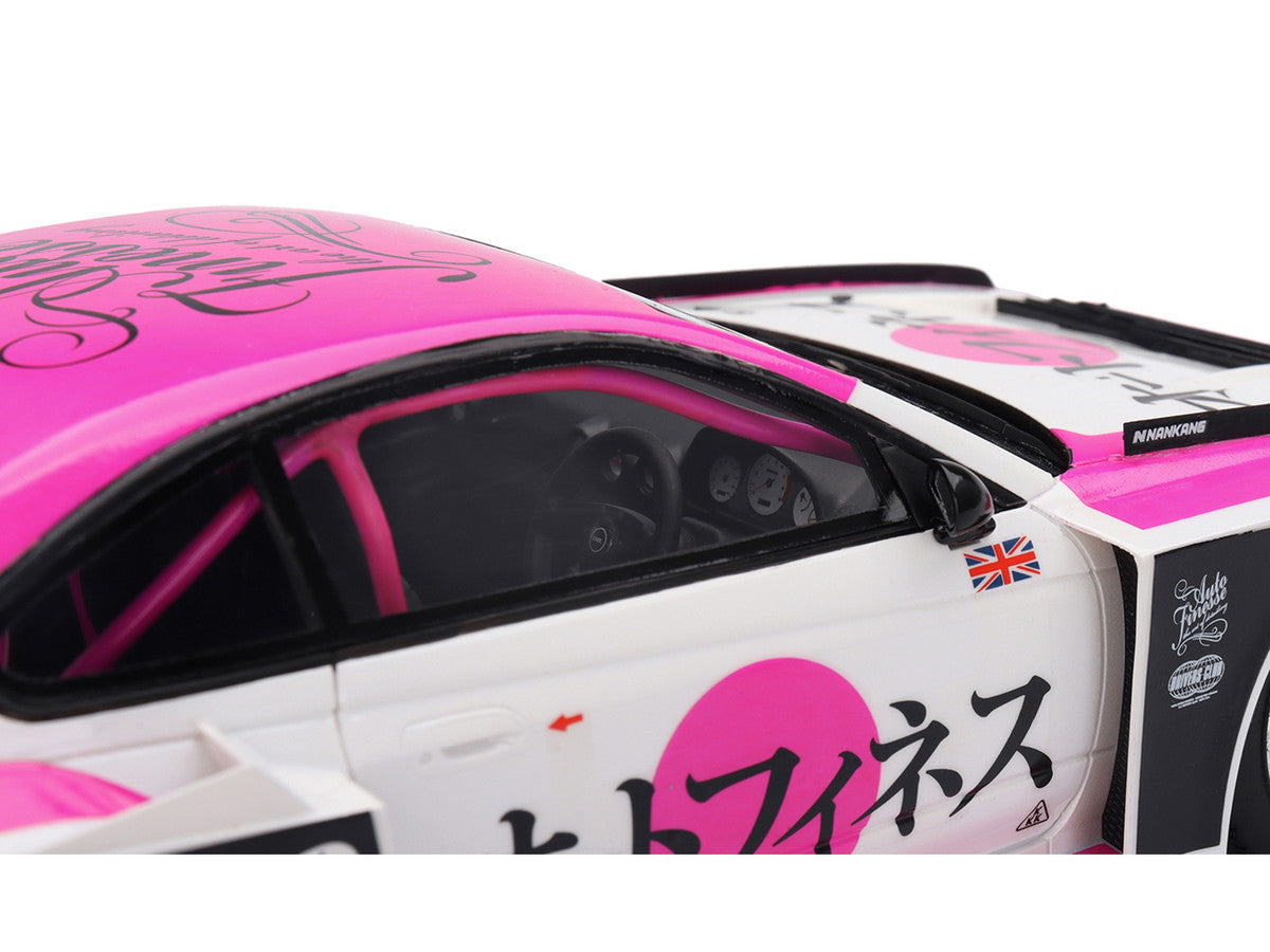 Nissan "LB-Super Silhouette" S15 SILVIA RHD (Right Hand Drive) #99 "Auto Finesse - SEMA 2023" White and Pink 1/18 Model Car by Top Speed LuxuryLifeWay Online Store