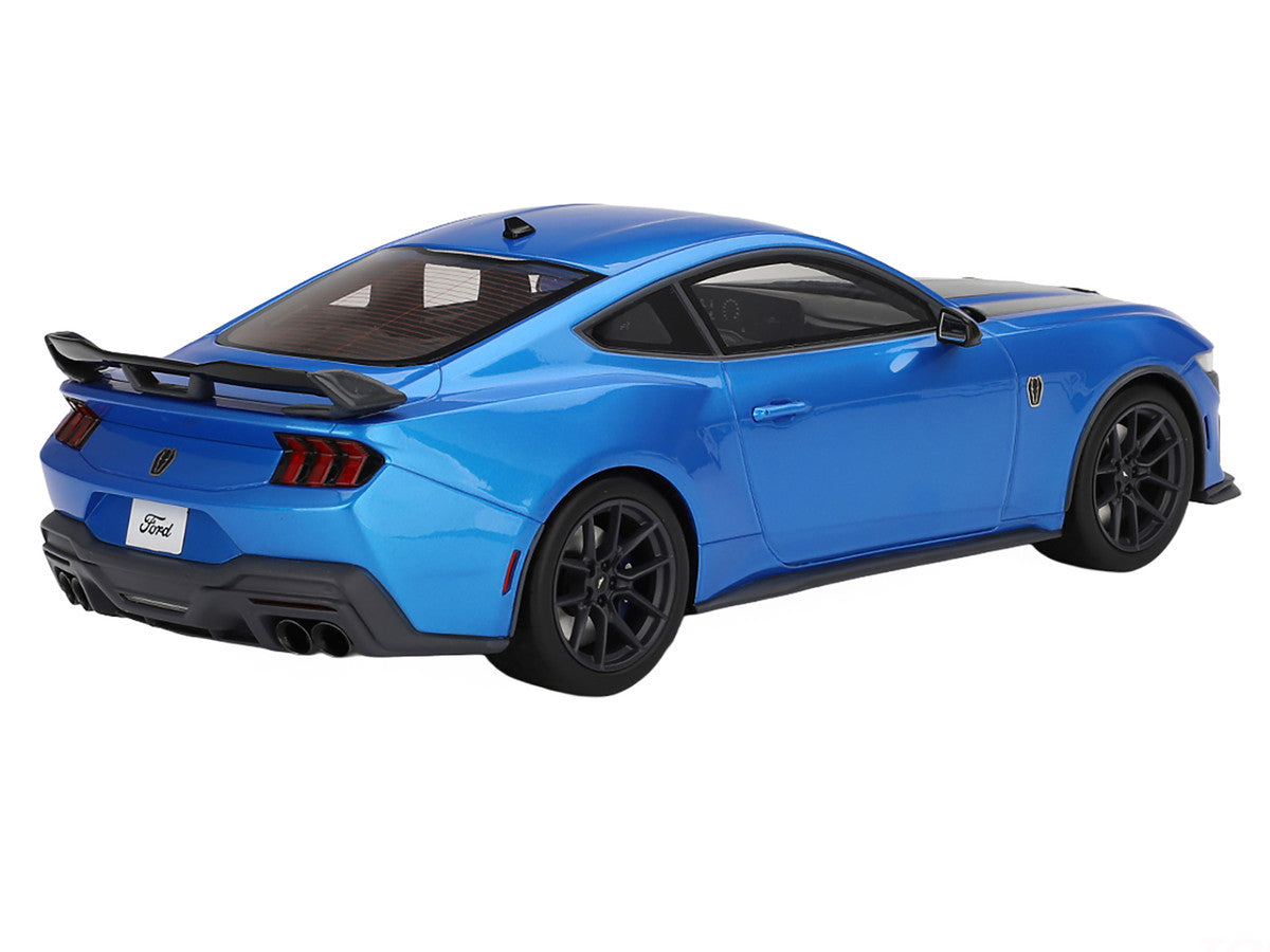 2024 Ford Mustang Dark Horse Grabber Blue Metallic with Black Hood Stripes 1/18 Model Car by Top Speed LuxuryLifeWay Online Store