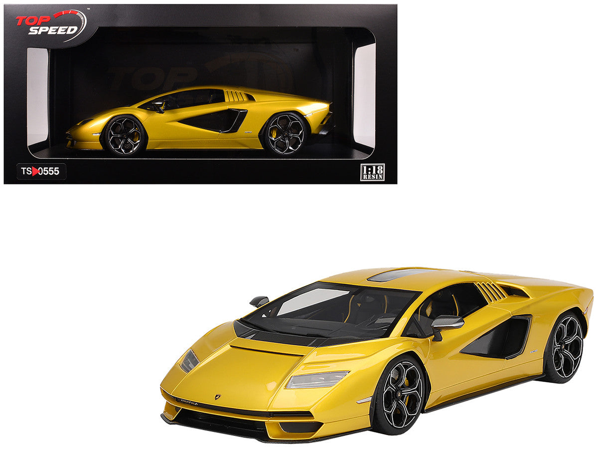 Lamborghini Countach LPI 800-4 New Giallo Orion Gold Metallic 1/18 Model Car by Top Speed LuxuryLifeWay Online Store
