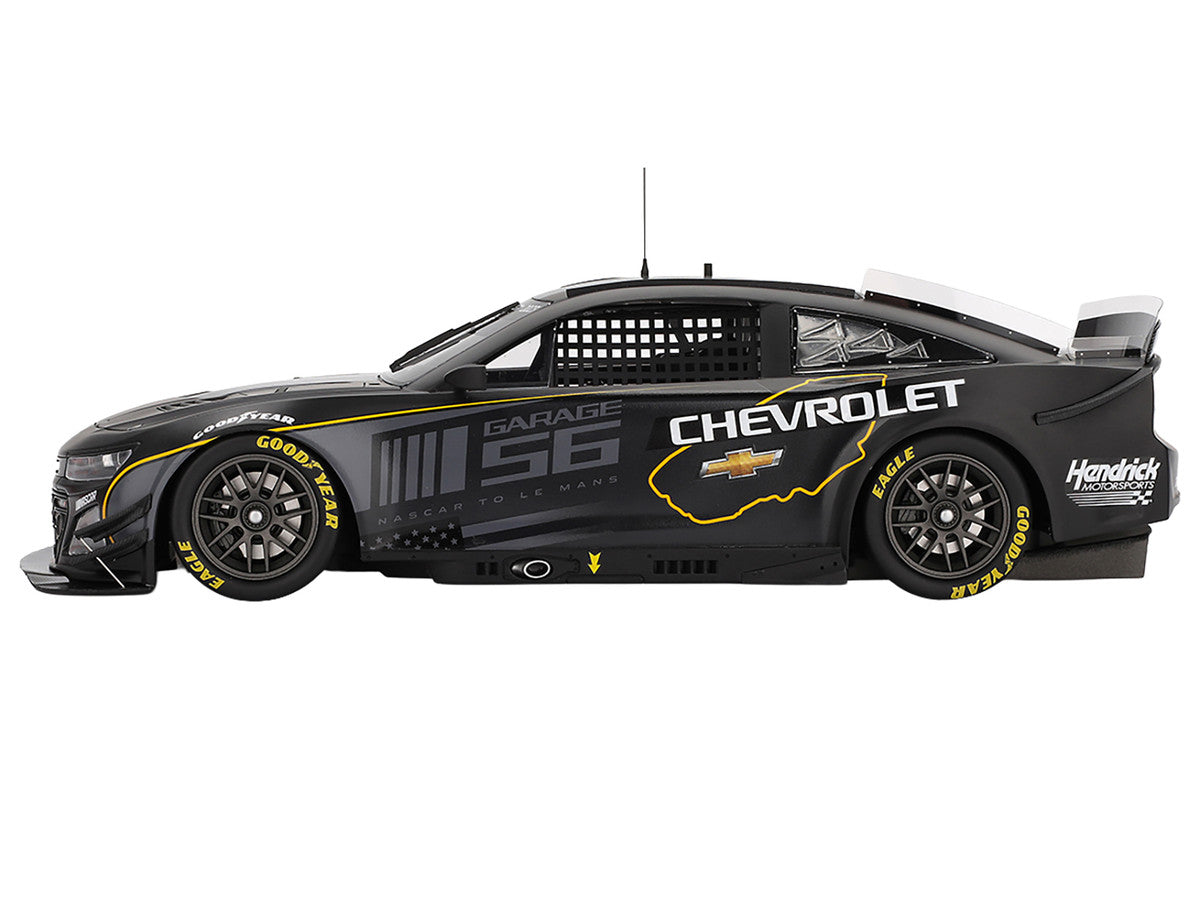Chevrolet Camaro ZL1 #24 "Hendrick Motorsports Test Car" Matt Black with Graphics 1/18 Model Car by Top Speed LuxuryLifeWay Online Store
