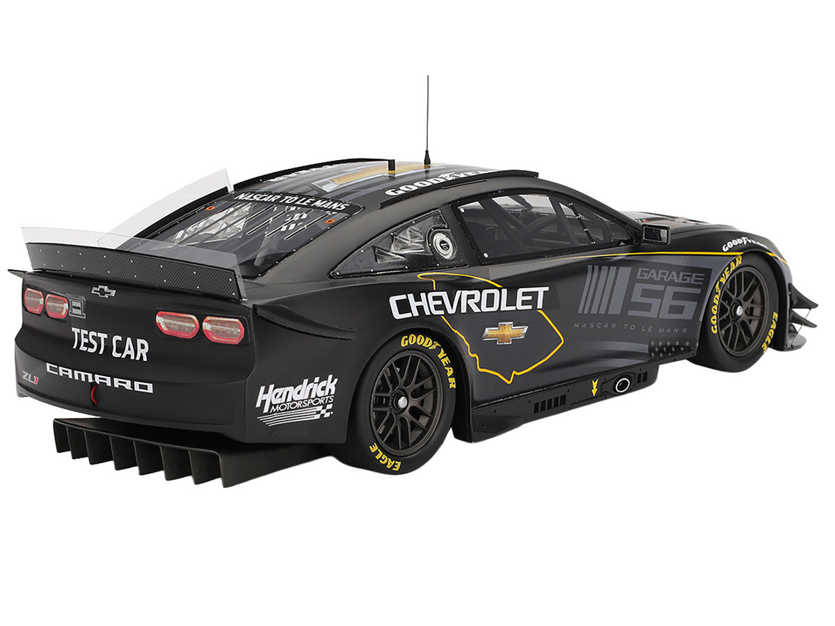 Chevrolet Camaro ZL1 #24 "Hendrick Motorsports Test Car" Matt Black with Graphics 1/18 Model Car by Top Speed LuxuryLifeWay Online Store