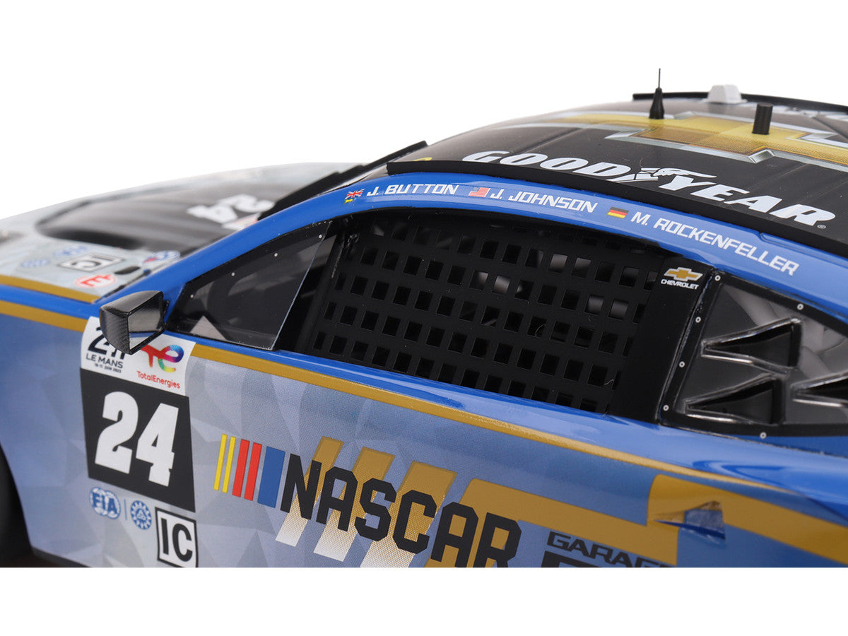 Chevrolet Camaro ZL1 #24 Jenson Button - Jimmie Johnson - Mike Rockenfeller "Hendrick Motorsports - NASCAR Next Gen Garage 56" Innovative "24 Hours of Le Mans" (2023) 1/18 Model Car by Top Speed LuxuryLifeWay Online Store