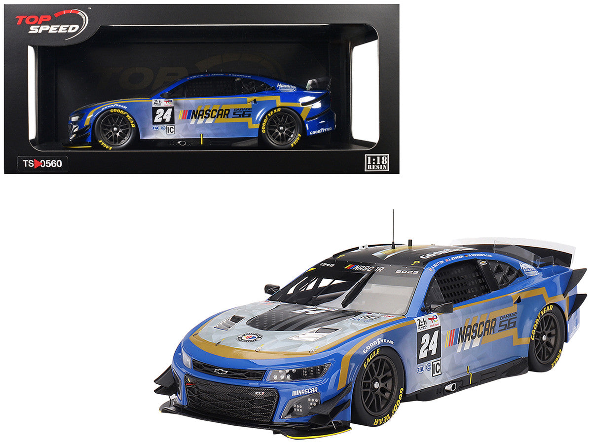 Chevrolet Camaro ZL1 #24 Jenson Button - Jimmie Johnson - Mike Rockenfeller "Hendrick Motorsports - NASCAR Next Gen Garage 56" Innovative "24 Hours of Le Mans" (2023) 1/18 Model Car by Top Speed LuxuryLifeWay Online Store
