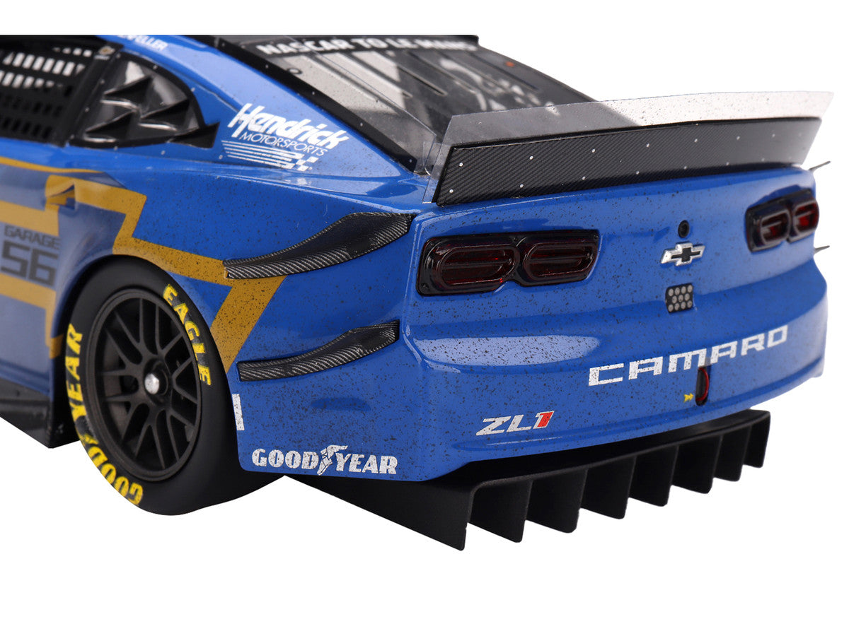 Chevrolet Camaro ZL1 #24 Jenson Button - Jimmie Johnson - Mike Rockenfeller (Post-Race Weathered Version) "Hendrick Motorsports - NASCAR Next Gen Garage 56" Innovative "24 Hours of Le Mans" (2023) 1/18 Model Car by Top Speed LuxuryLifeWay Online Store