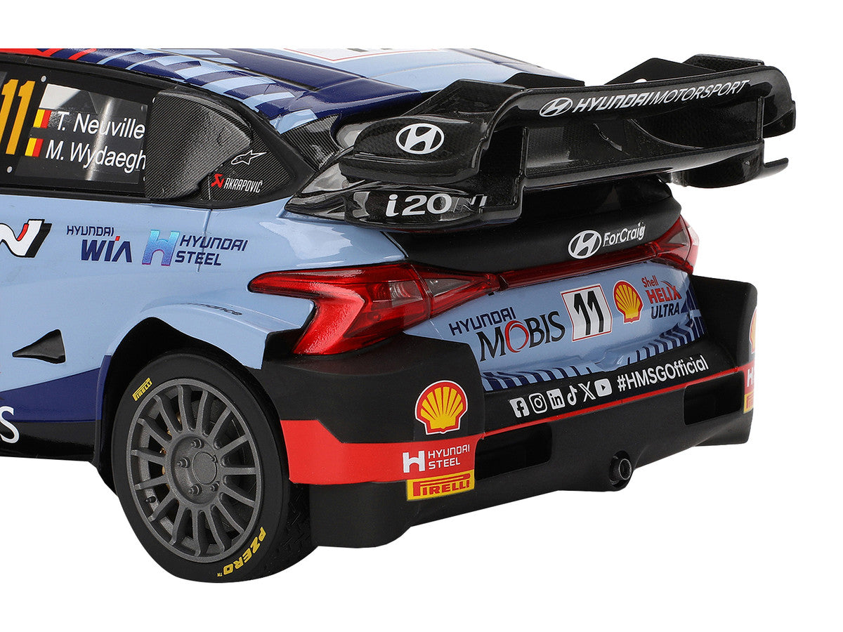 Hyundai i20 N Rally1 Hybrid #11 Thierry Neuville - Martijn Wydaeghe "Hyundai Shell Mobis WRT"  Winner WRC "Monte Carlo Rally" (2024) 1/18 Model Car by Top Speed LuxuryLifeWay Online Store