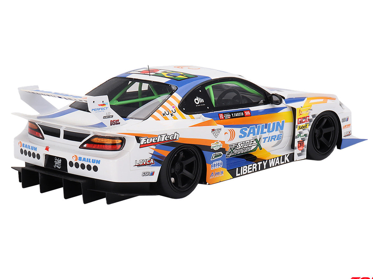 Nissan LB-Super Silhouette S15 SILVIA #555 Yukio Fausto "Formula Drift Japan" (2023) 1/18 Model Car by Top Speed LuxuryLifeWay Online Store