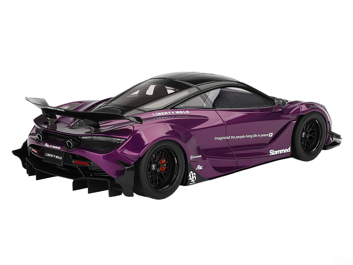 McLaren 720S "LB-Works" Purple Metallic with Black Top 1/18 Model Car by Top Speed LuxuryLifeWay Online Store