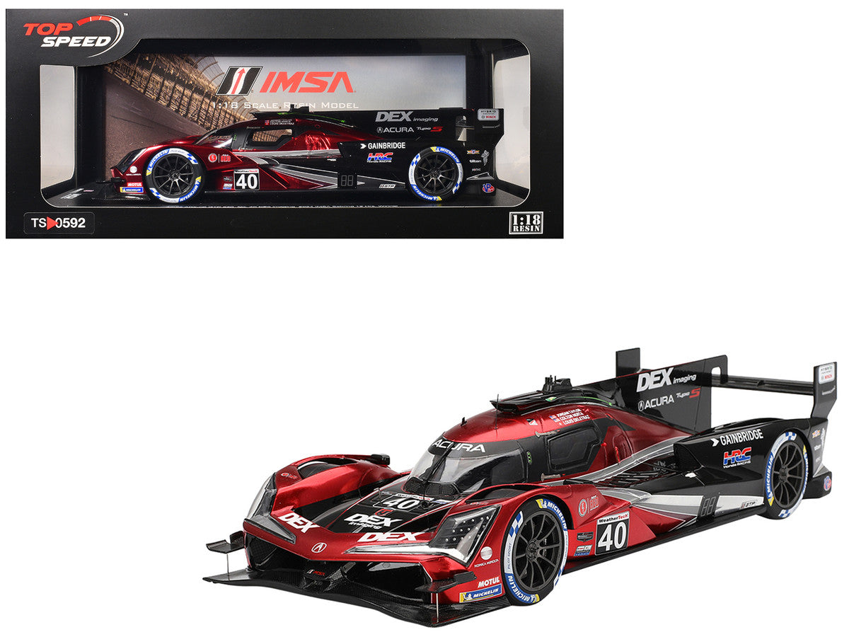 Acura ARX-06 GTP #40 Louis Deletraz - Colton Herta - Jordan Taylor "Wayne Taylor Racing with Andretti" Winner "12 Hours of Sebring" (2024) 1/18 Model Car by Top Speed LuxuryLifeWay Online Store