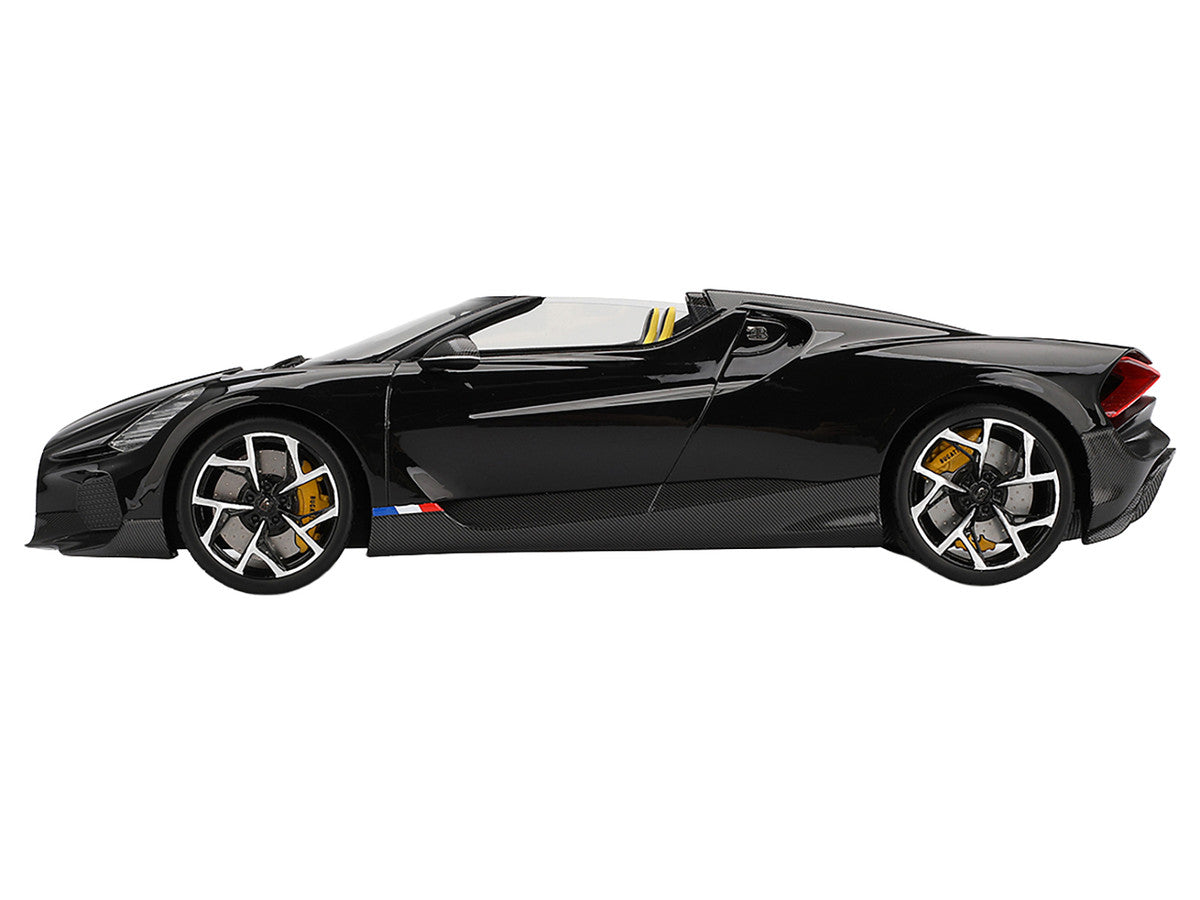 Bugatti W16 Mistral Black with Yellow Interior 1/18 Model Car by Top Speed LuxuryLifeWay Online Store