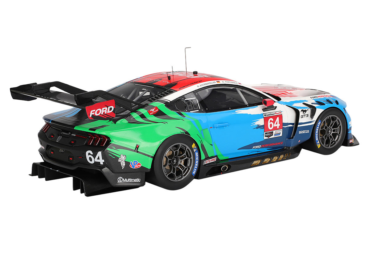 Ford Mustang GT3 #64 Mike Rockenfeller - Harry Tincknell "Ford Multimatic Motorsports" "Motul Course de Monterey - Laguna Seca" (2024) 1/18 Model Car by Top Speed LuxuryLifeWay Online Store