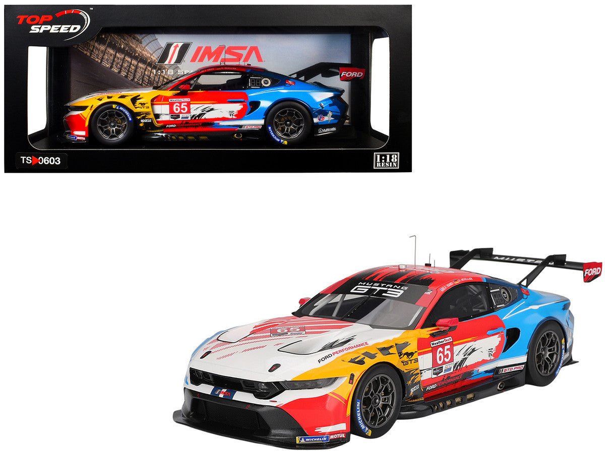 Ford Mustang GT3 #65 Joey Hand - Dirk Muller "Ford Multimatic Motorsports" "Motul Course de Monterey - Laguna Seca" (2024) 1/18 Model Car by Top Speed LuxuryLifeWay Online Store