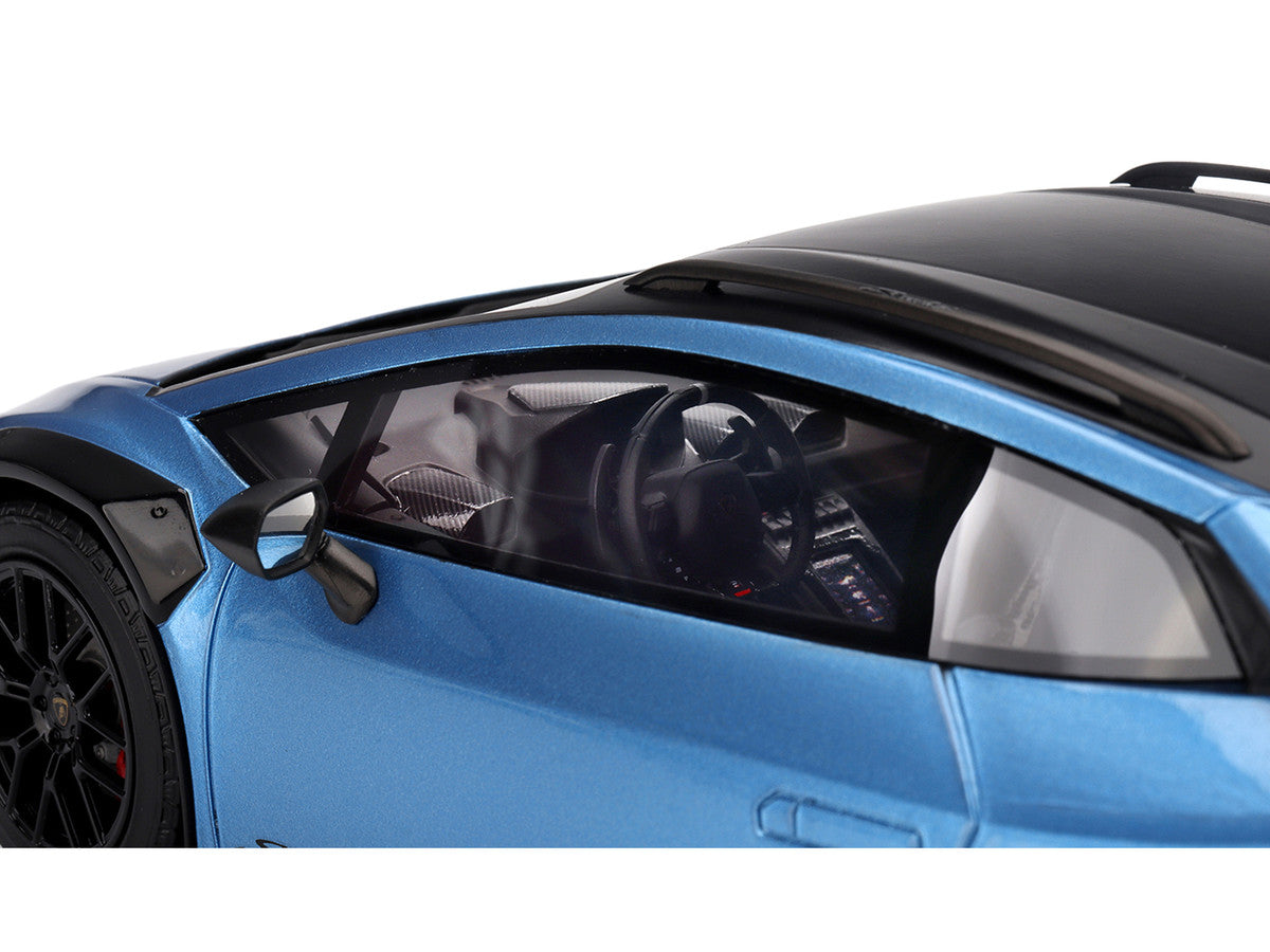 Lamborghini Huracan Sterrato Blu Aegir Blue Metallic with Matt Black Top 1/18 Model Car by Top Speed LuxuryLifeWay Online Store